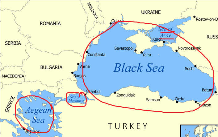 Revising World Geography through Maps - Black Sea, Aegean Sea, Sea of Marmara