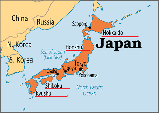 Revising World Geography through maps - Japan Map