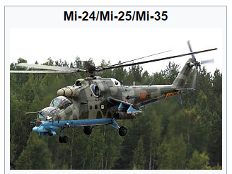 Russian Mi-25 and Mi-35 attack helicopters