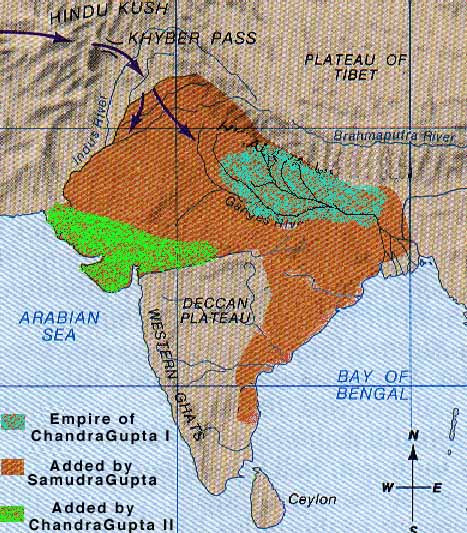 Gupta Empire - NCERT Notes on Gupta Empire| Gupta Empire's Territorial Extent