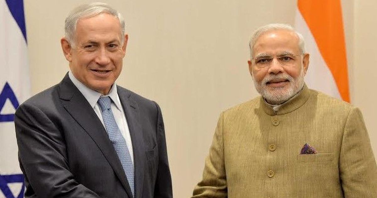 india israel Narendra Modi with Benjamin Netanyahu