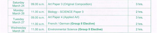 ICSE Time Table 2018 ICSE Time Table 2018