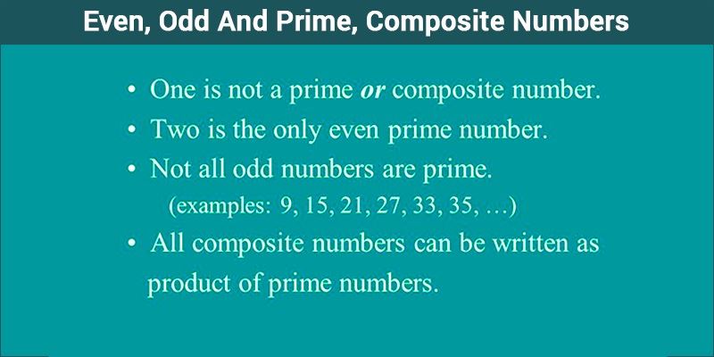 Even - Odd And Prime Composite Numbers