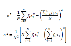 variance shortcut formula