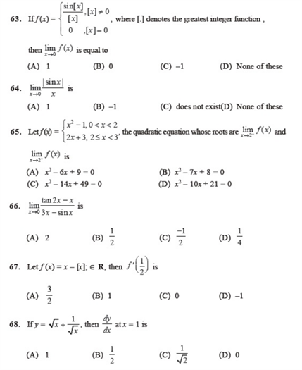 Important Questions For Class Maths Chapter Limits And Derivatives