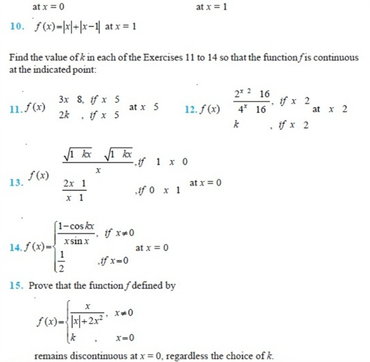 Important questions for class 12 maths Ch. 5 Continuity and ...
