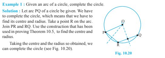 assignment on circles class 9