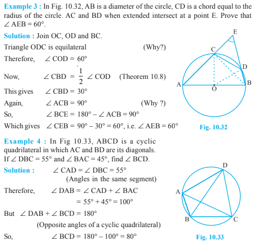 assignment on circles class 9