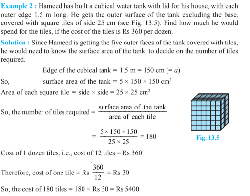 case study questions from surface area and volume class 9