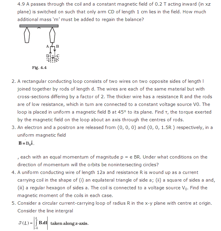 important questions class 12 physics chapter 4 moving charges magnetism 3