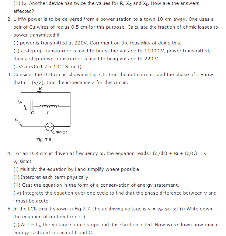 important questions class 12 physics chapter 7 alternating current 4