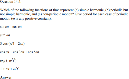 Physics Numericals Class 11 Chapter 14 10