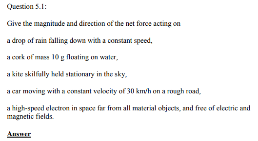 Physics Numericals Class 11 Chapter 5 1