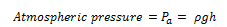 Atmospheric Pressure Formula