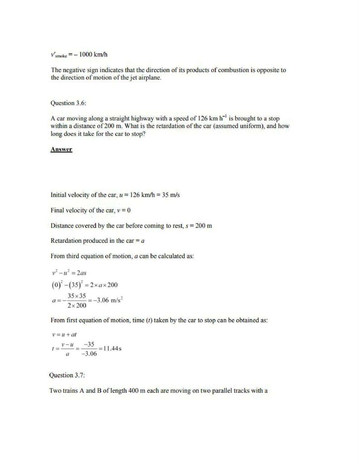 Physics Numericals Class 11 Chapter 3 7