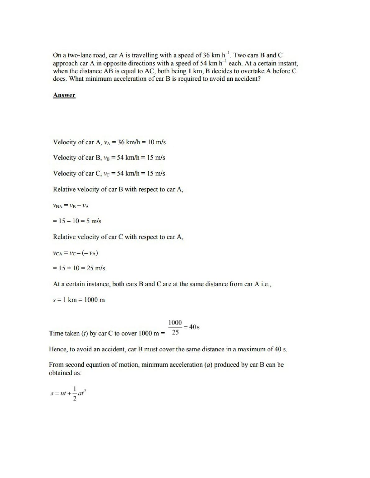 Physics Numericals Class 11 Chapter 3 9