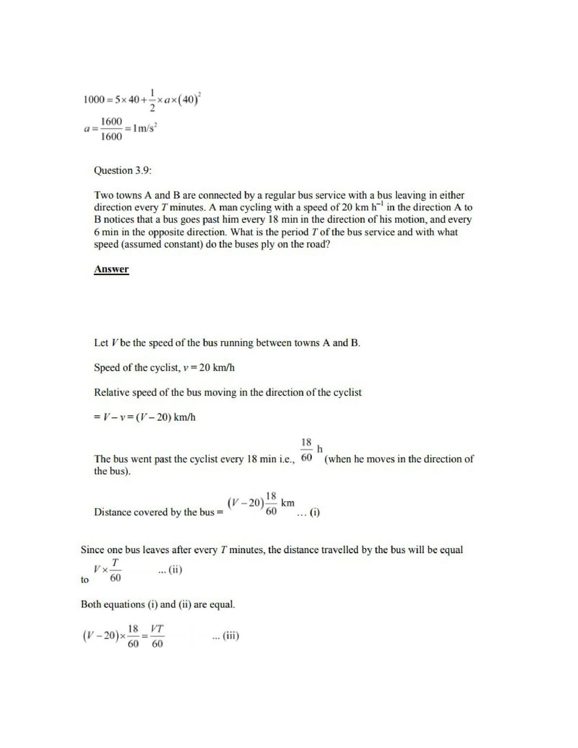 Physics Numericals Class 11 Chapter 3 10