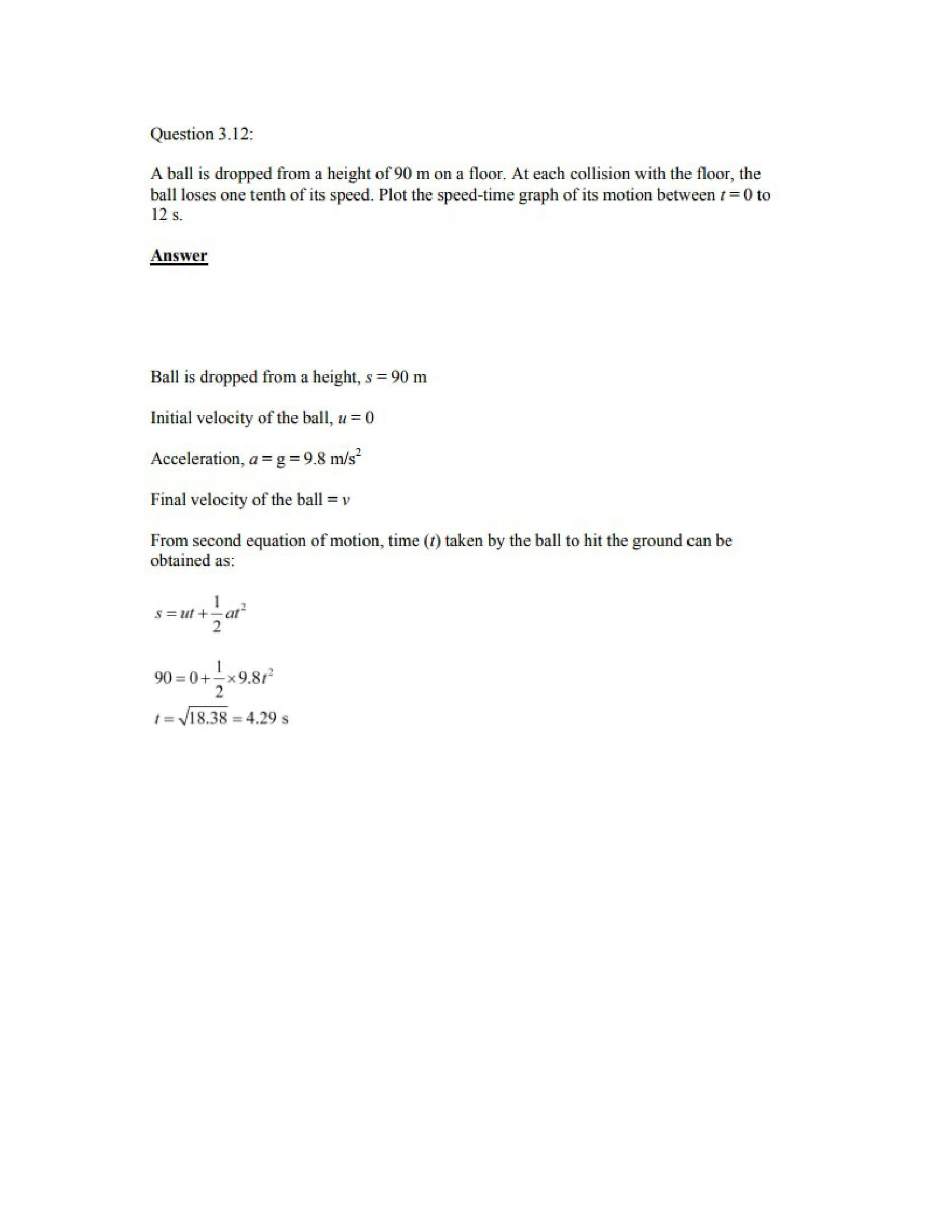 Physics Numericals Class 11 Chapter 3 15