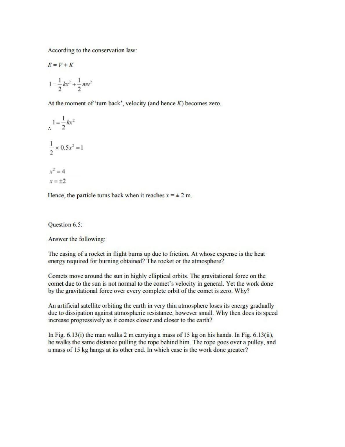 Physics Numericals Class 11 Chapter 6 7