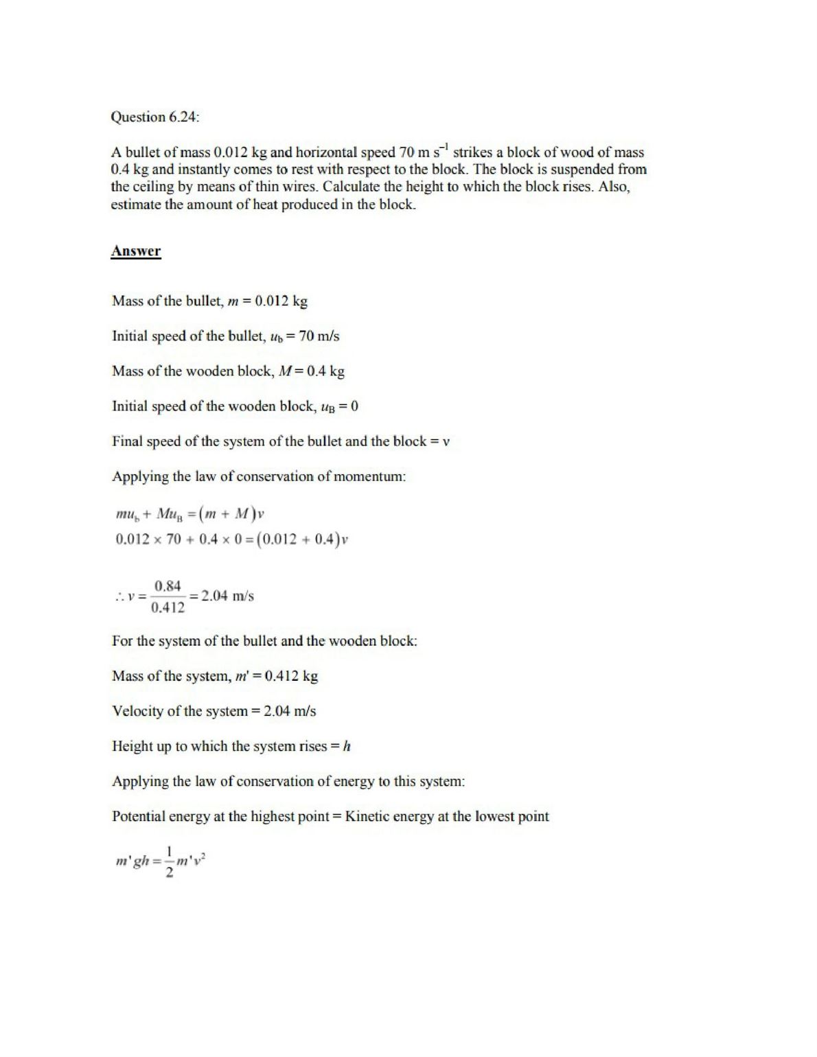 Physics Numericals Class 11 Chapter 6 30