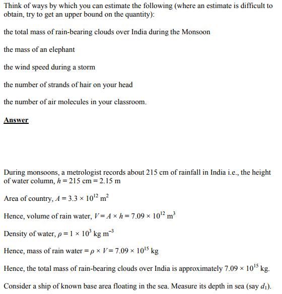 Physics numericals for class 11 chapter 2 complete solution with