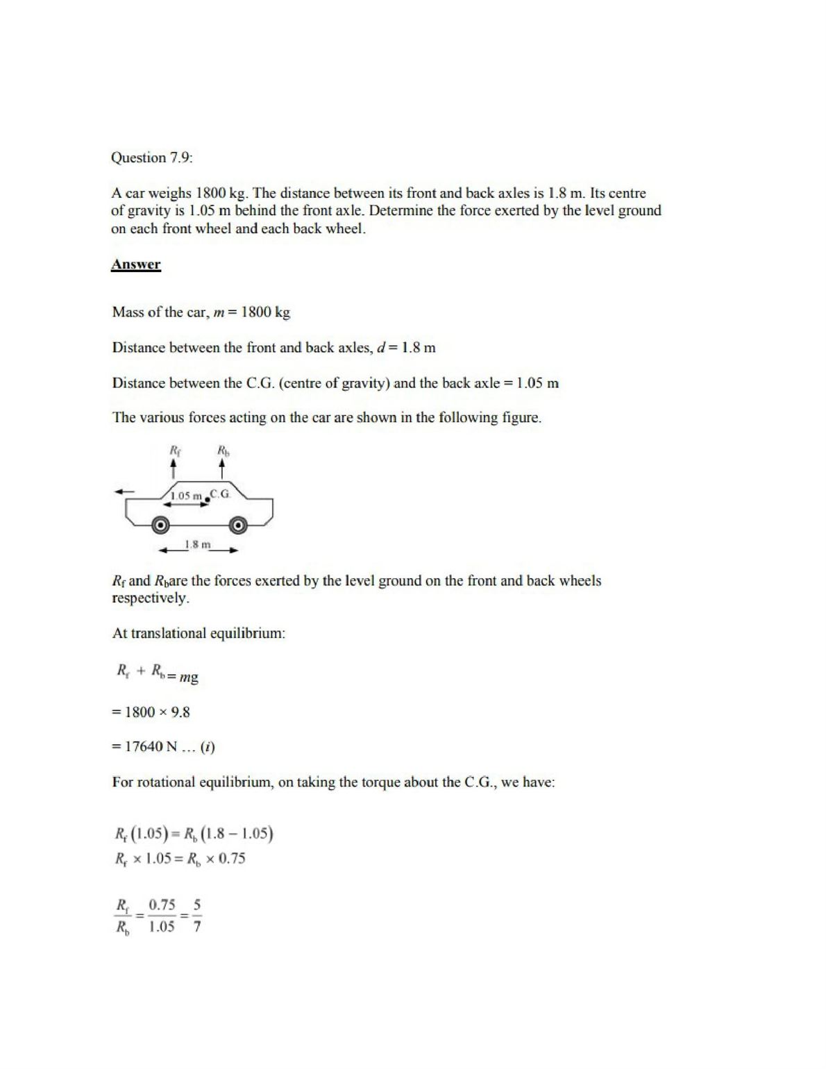 Physics Numericals Class 11 Chapter 7 9