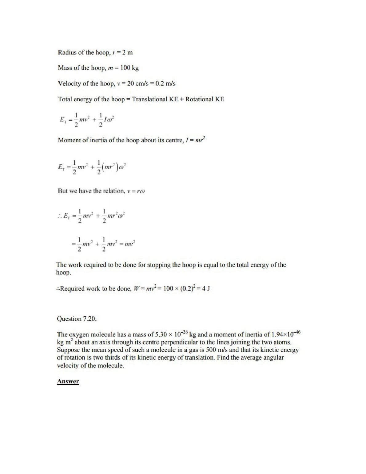 Physics Numericals Class 11 Chapter 7 25