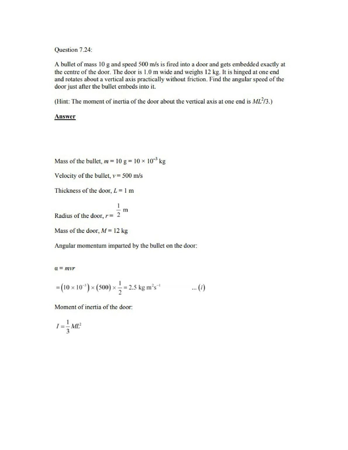 Physics Numericals Class 11 Chapter 7 37