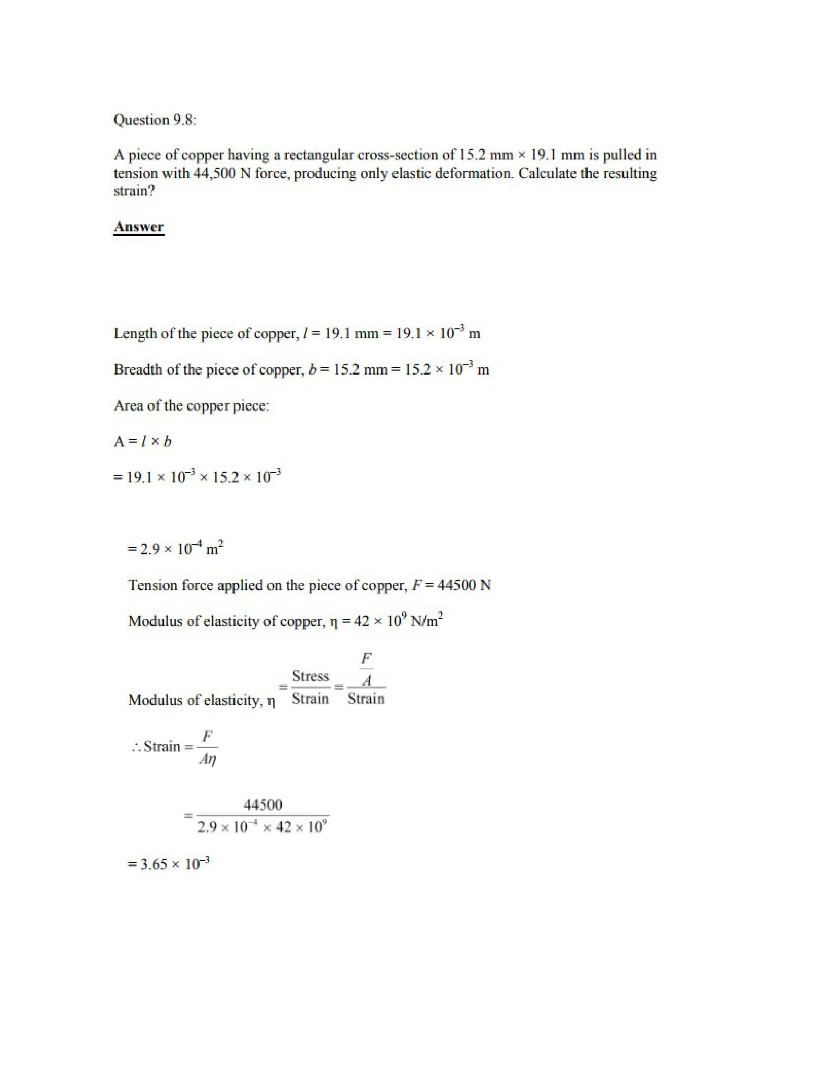 Physics Numericals Class 11 Chapter 9 10width=