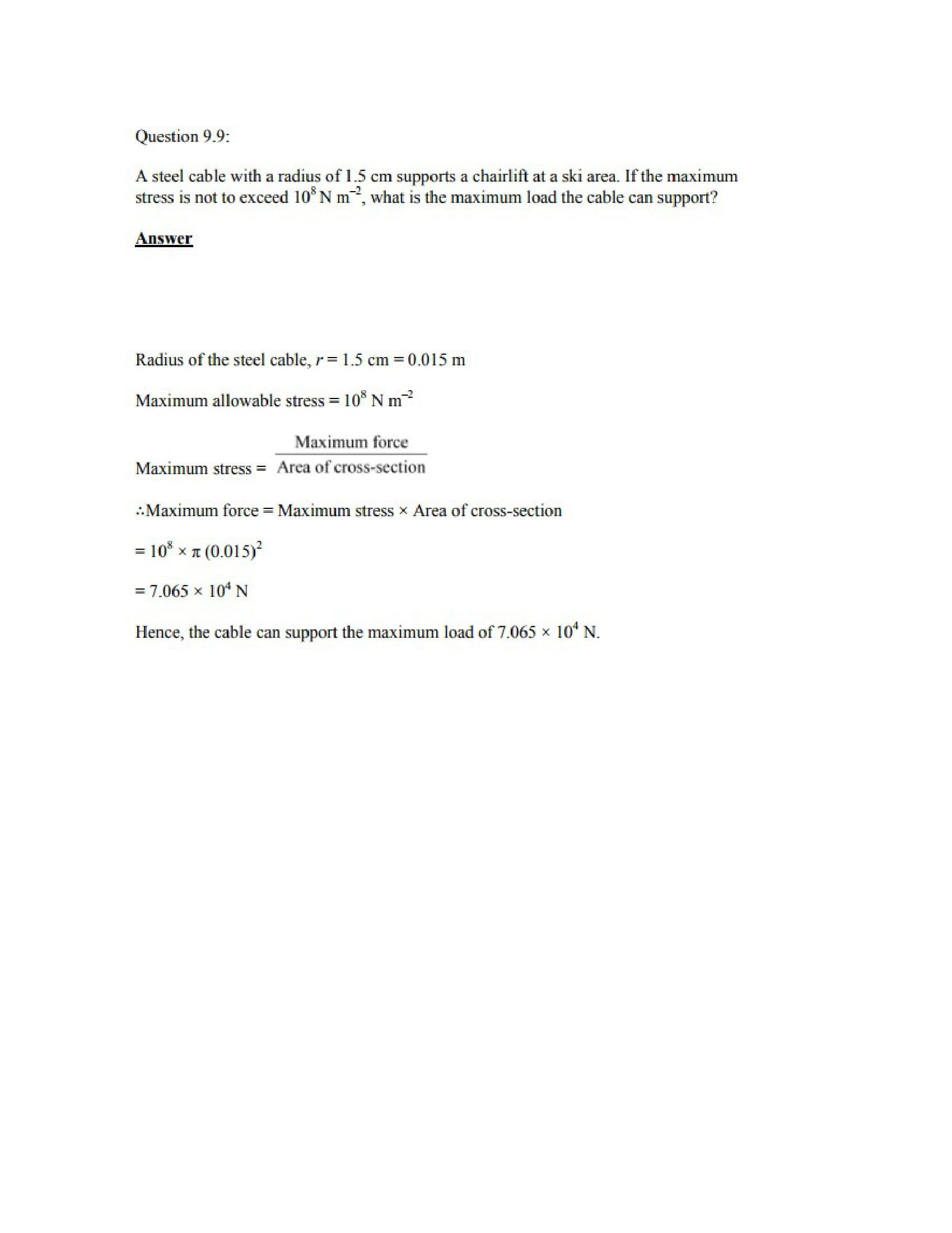 Physics Numericals Class 11 Chapter 9 11width=