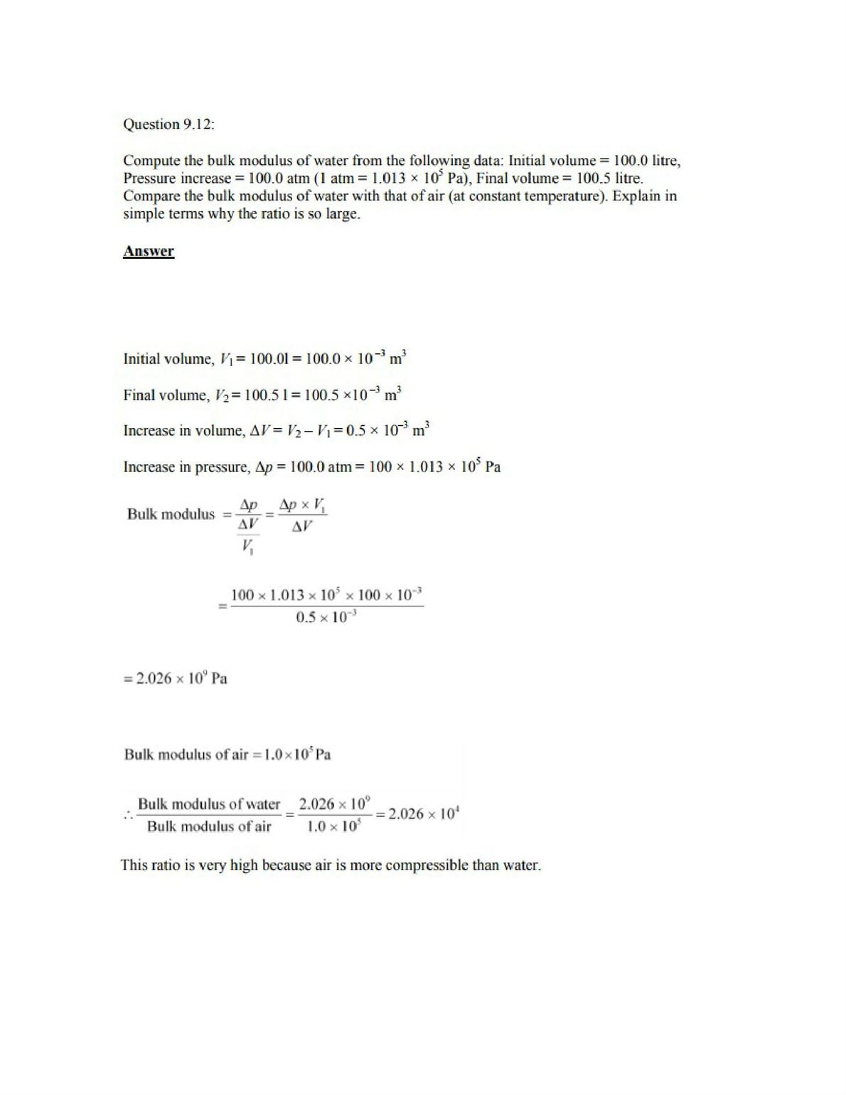 Physics Numericals Class 11 Chapter 9 15width=