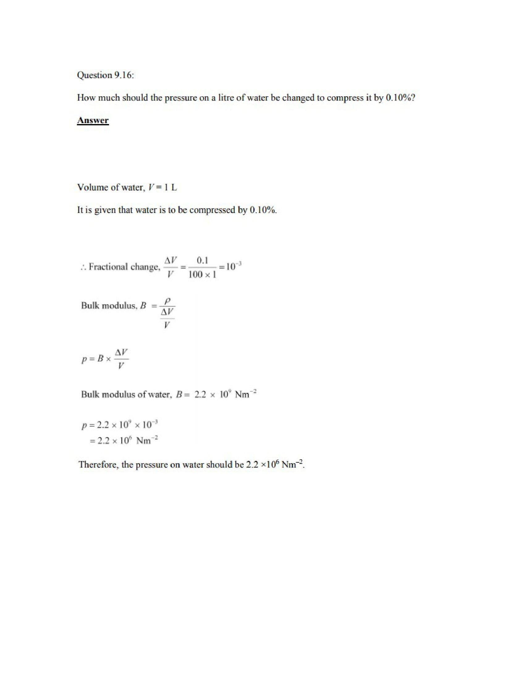 Physics Numericals Class 11 Chapter 9 21width=