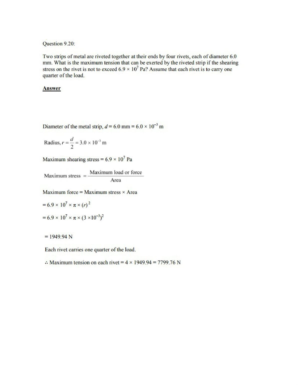 Physics Numericals Class 11 Chapter 9 31width=