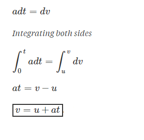 Derivation Of Equation of Motion - First, Second & Third