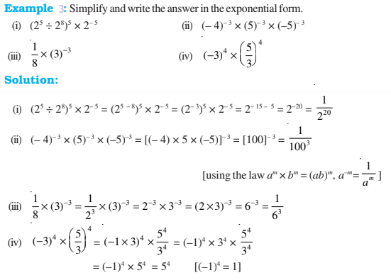 exponents and powers class 8 chapter 12 notes with examples