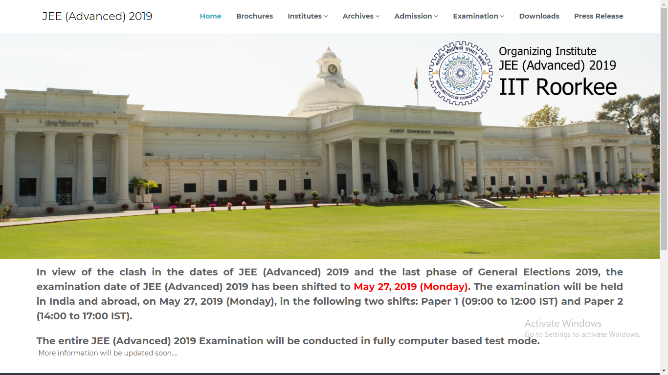 Election effect on JEE advanced 2019 examination