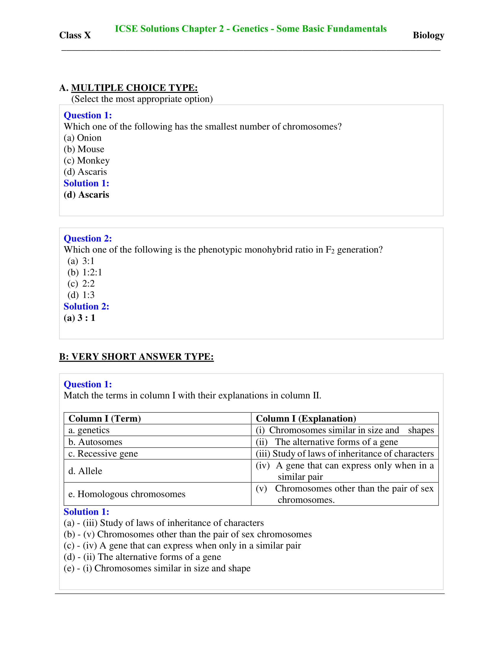 Selina Solutions Class 10 Concise Biology Chapter 2