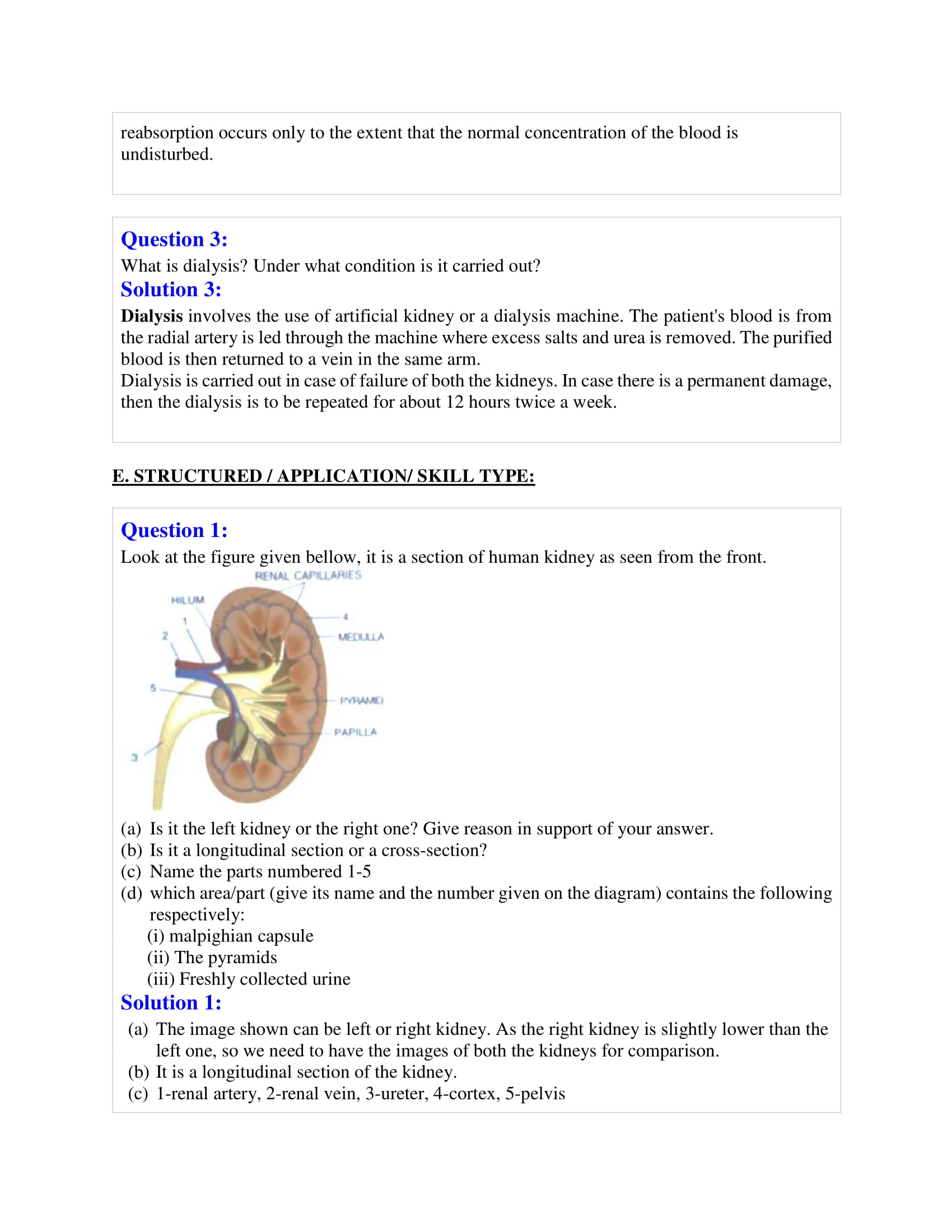 Selina Solutions Class 10 Concise Biology Chapter 7 The Excretory System Download Free Pdf 3862