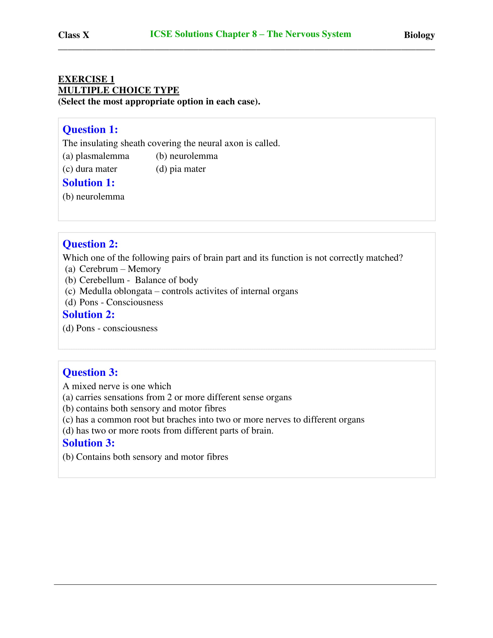 icse-selina-biology-solutions-class-10-chapter-8-the-nervous-system-01 icse-selina-biology-solutions-class-10-chapter-8-the-nervous-system-01