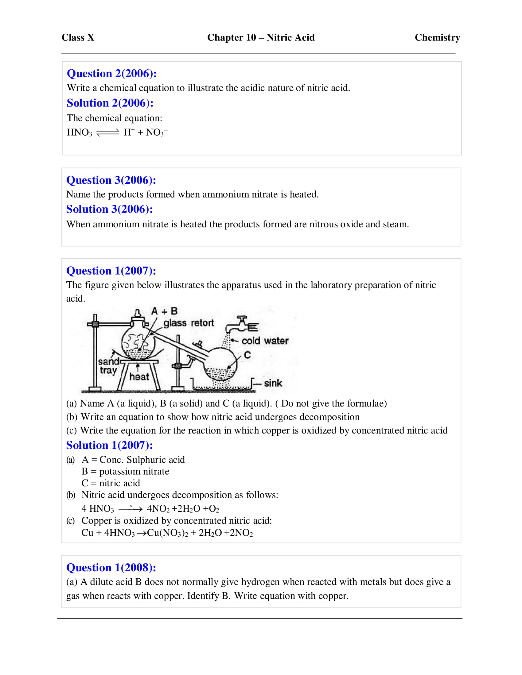 icse-selina-chemistry-solutions-class-10-chapter-10-study-of-compounds-nitric-acid-10 icse-selina-chemistry-solutions-class-10-chapter-10-study-of-compounds-nitric-acid-10