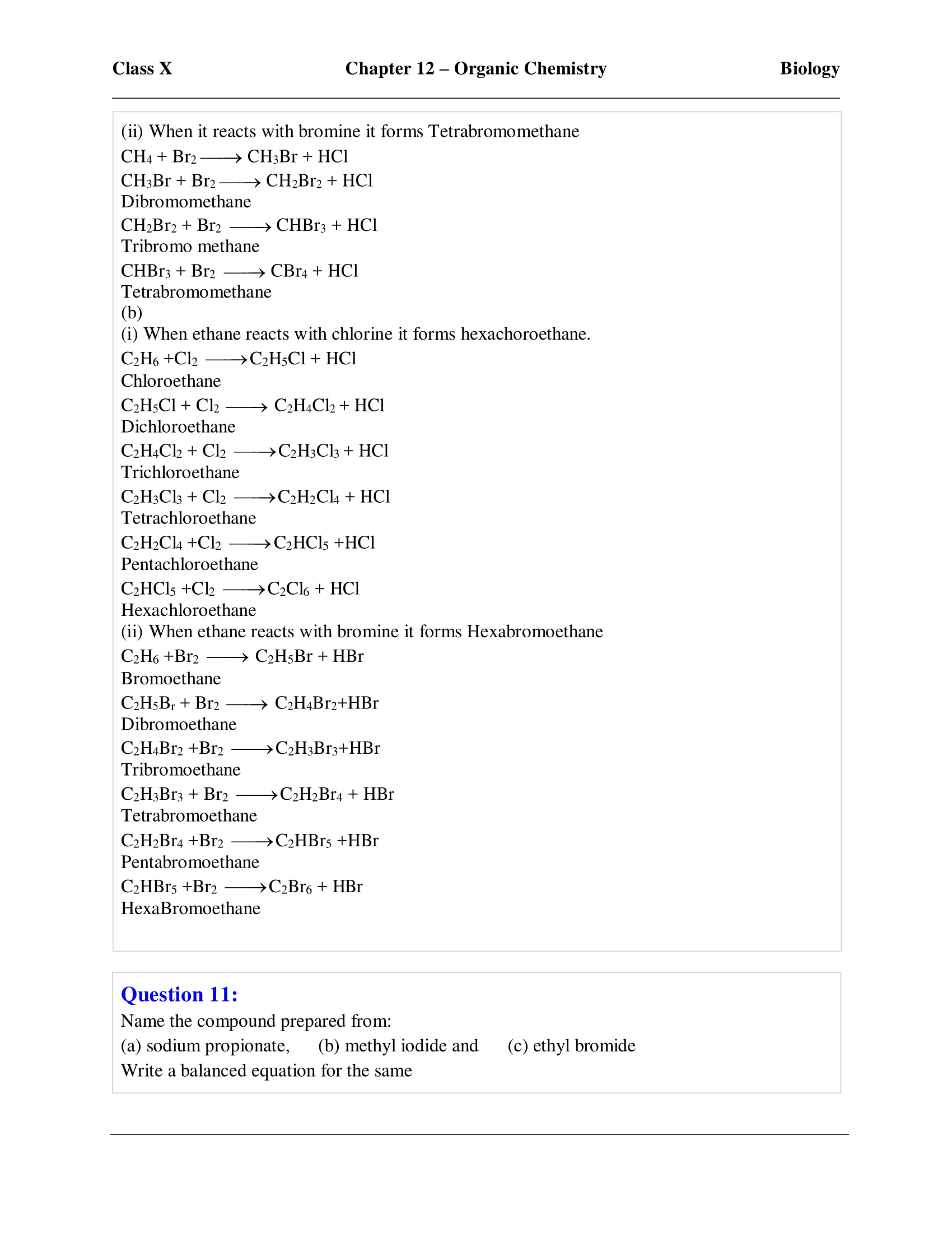icse-selina-chemistry-solutions-class-10-chapter-12-organic-chemistry-11 icse-selina-chemistry-solutions-class-10-chapter-12-organic-chemistry-11