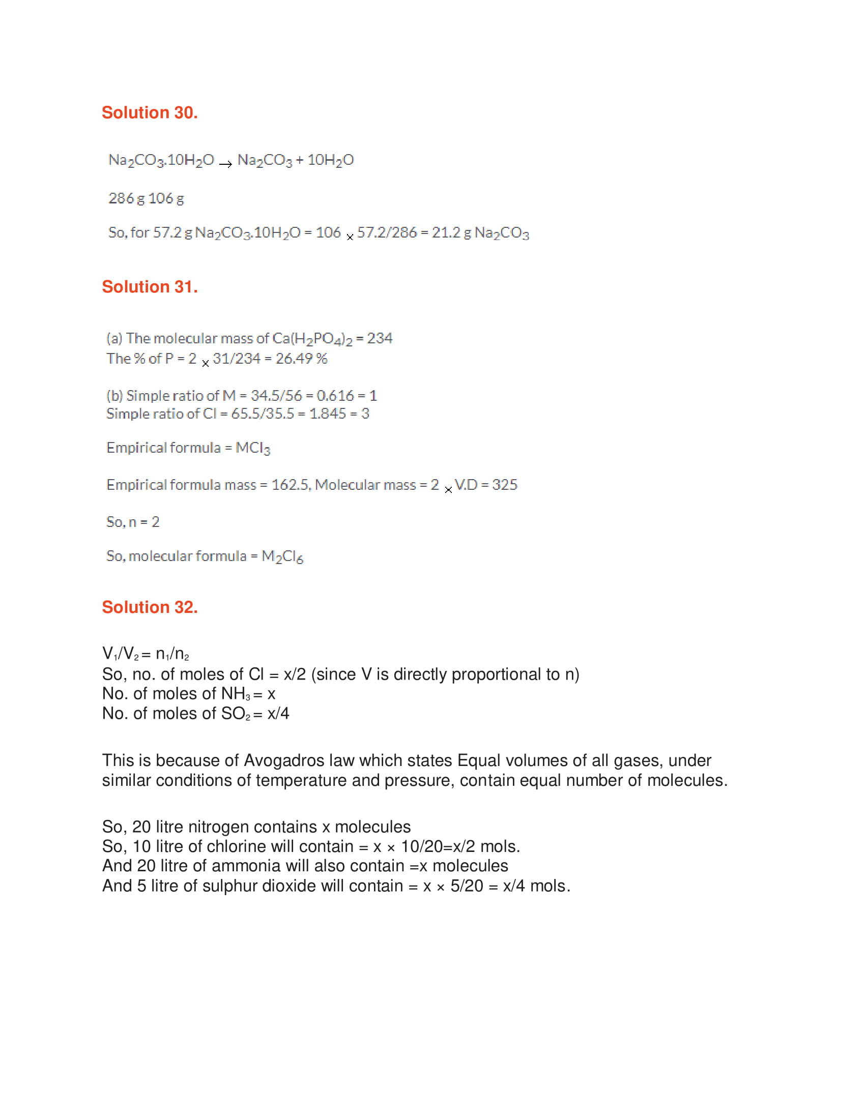 icse-selina-chemistry-solutions-class-10-chapter-5-mole-concept-and-stoichiometry-34 icse-selina-chemistry-solutions-class-10-chapter-5-mole-concept-and-stoichiometry-34