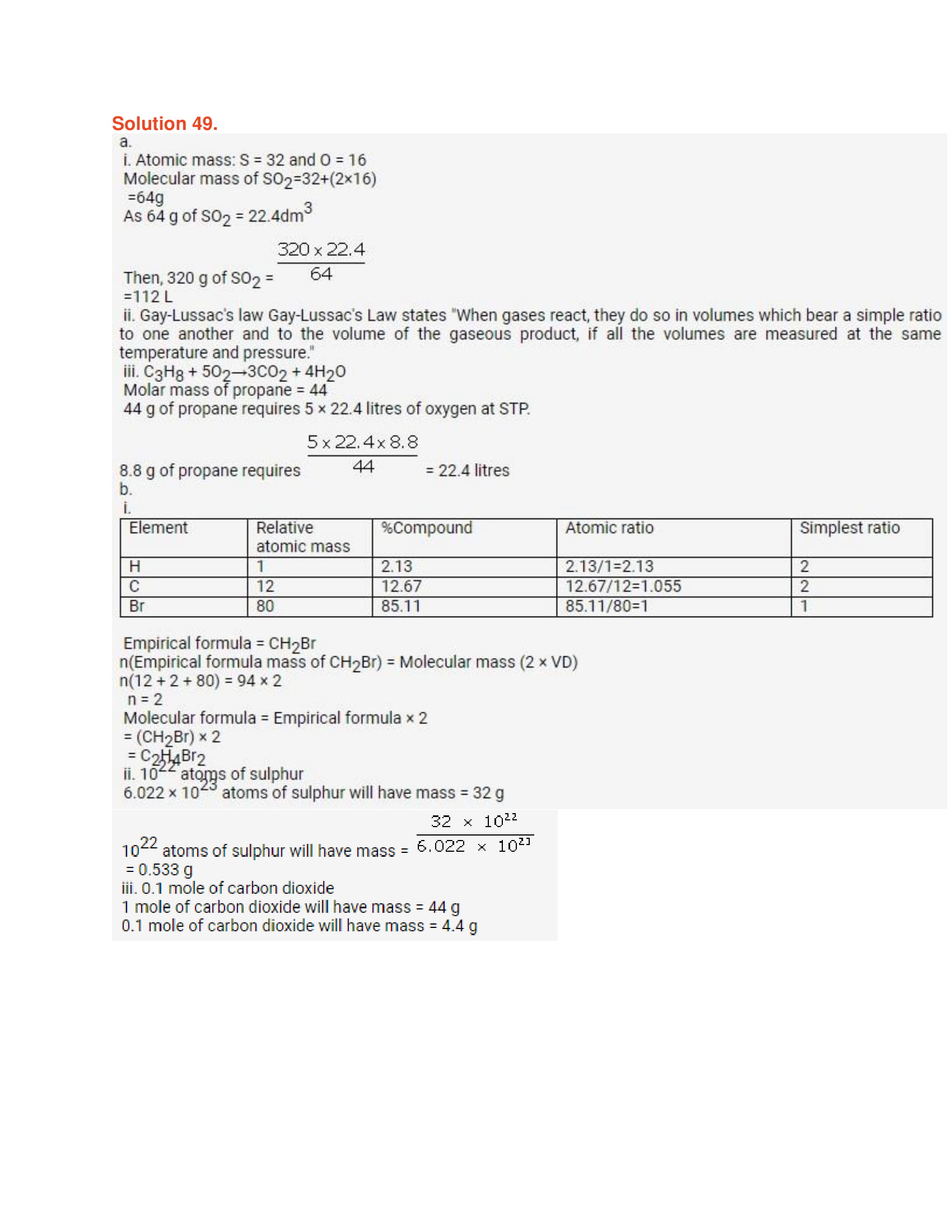 icse-selina-chemistry-solutions-class-10-chapter-5-mole-concept-and-stoichiometry-43 icse-selina-chemistry-solutions-class-10-chapter-5-mole-concept-and-stoichiometry-43