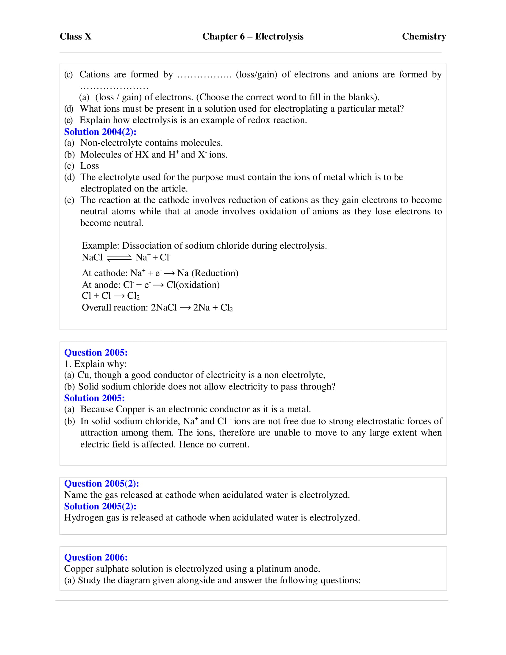 icse-selina-chemistry-solutions-class-10-chapter-6-electrolysis-11 icse-selina-chemistry-solutions-class-10-chapter-6-electrolysis-11
