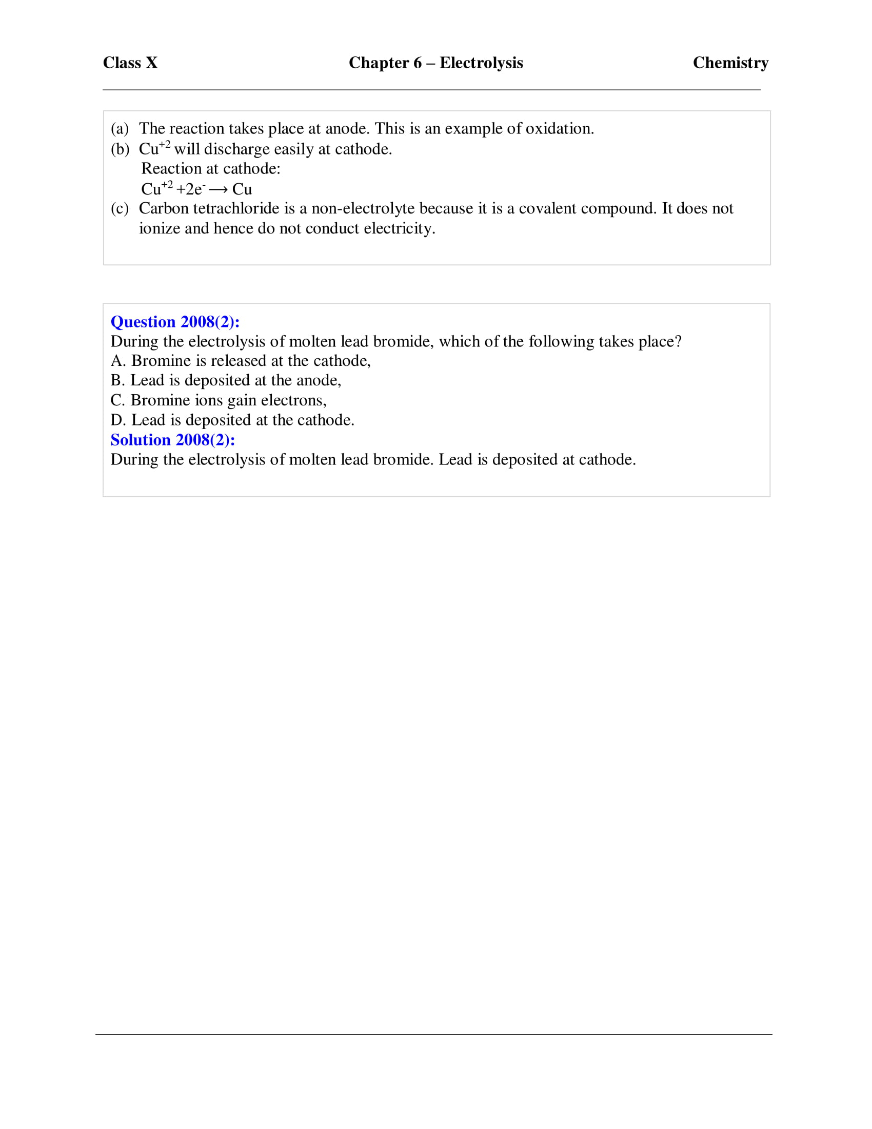 icse-selina-chemistry-solutions-class-10-chapter-6-electrolysis-13 icse-selina-chemistry-solutions-class-10-chapter-6-electrolysis-13