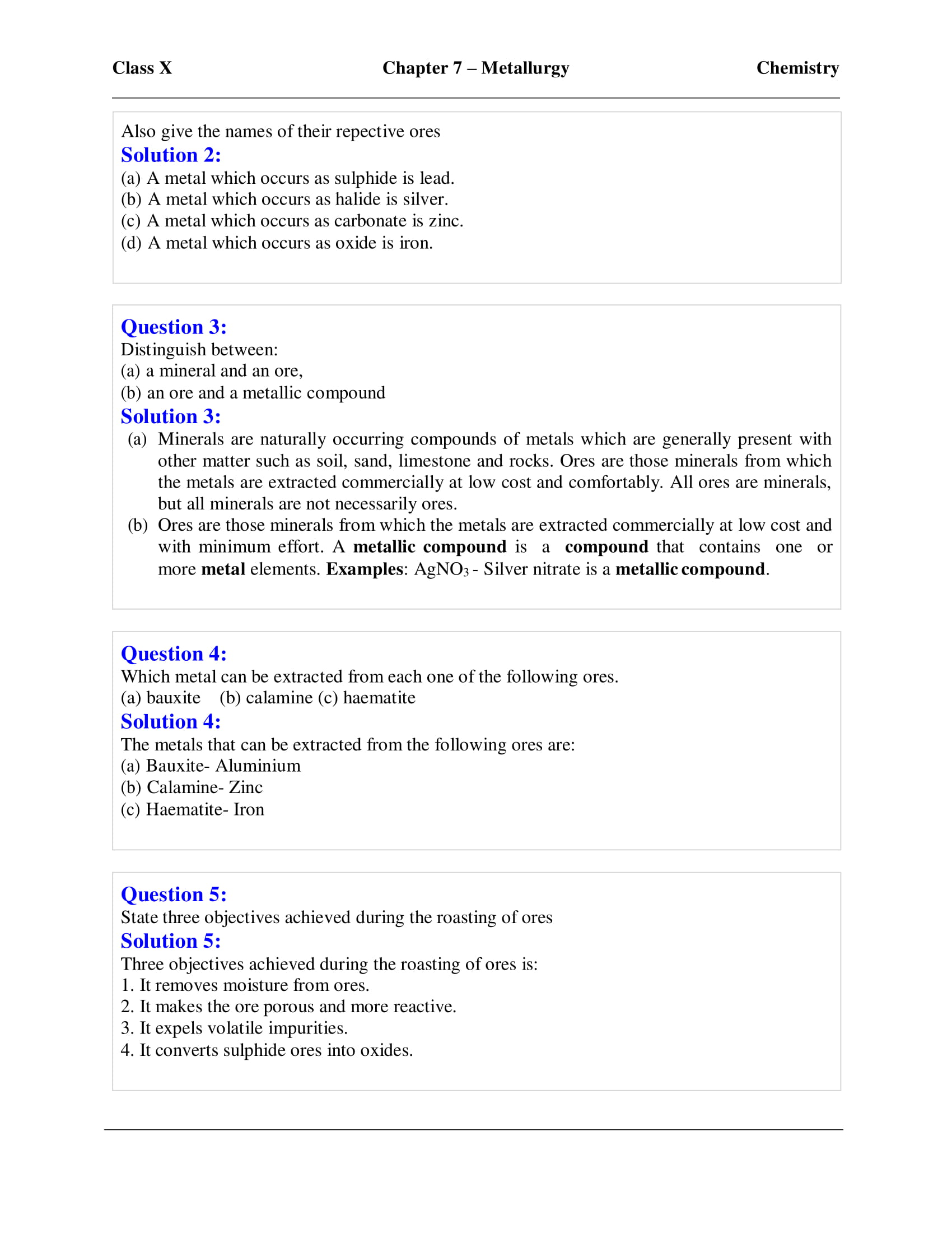 icse-selina-chemistry-solutions-class-10-chapter-7-metallurgy-12 icse-selina-chemistry-solutions-class-10-chapter-7-metallurgy-12
