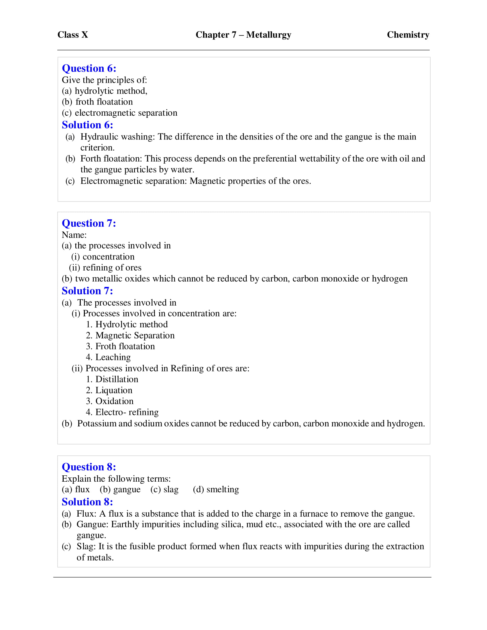 icse-selina-chemistry-solutions-class-10-chapter-7-metallurgy-13 icse-selina-chemistry-solutions-class-10-chapter-7-metallurgy-13