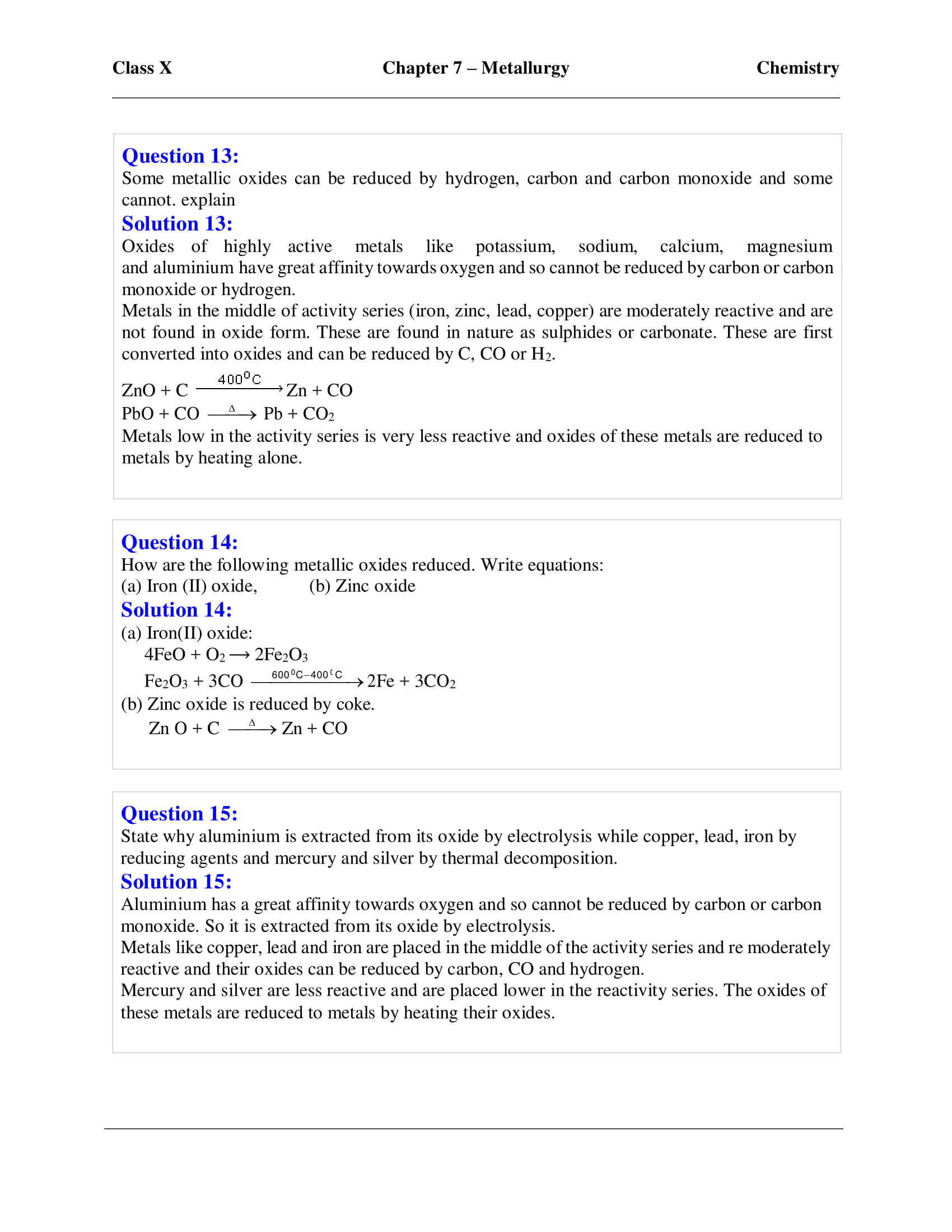 icse-selina-chemistry-solutions-class-10-chapter-7-metallurgy-15 icse-selina-chemistry-solutions-class-10-chapter-7-metallurgy-15