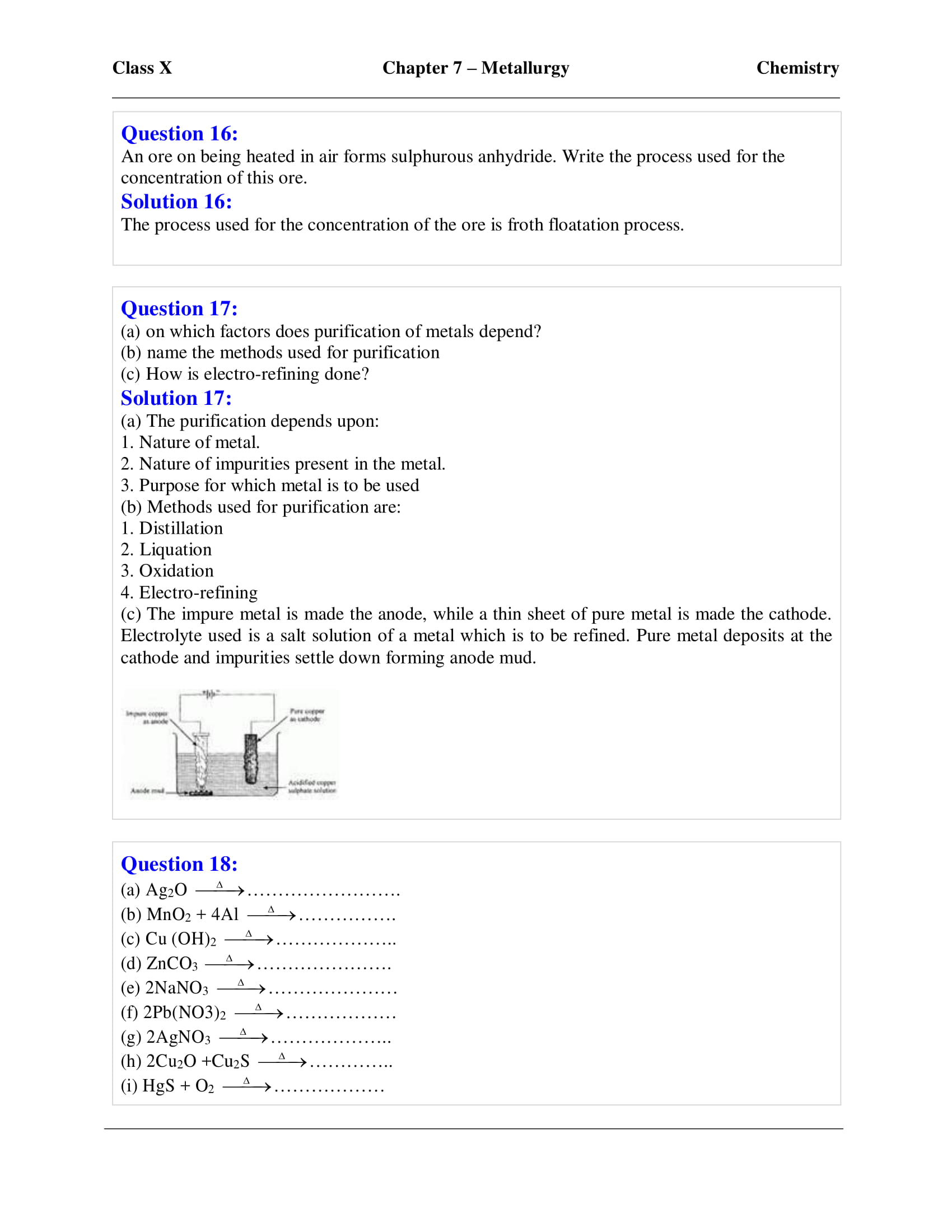 icse-selina-chemistry-solutions-class-10-chapter-7-metallurgy-16 icse-selina-chemistry-solutions-class-10-chapter-7-metallurgy-16