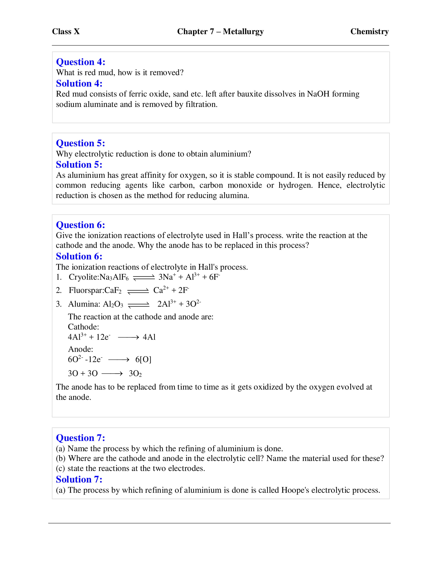 icse-selina-chemistry-solutions-class-10-chapter-7-metallurgy-18 icse-selina-chemistry-solutions-class-10-chapter-7-metallurgy-18